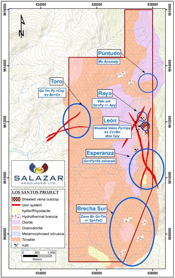 Salazar Resources Announces New Mineralized Discoveries at Los Santos