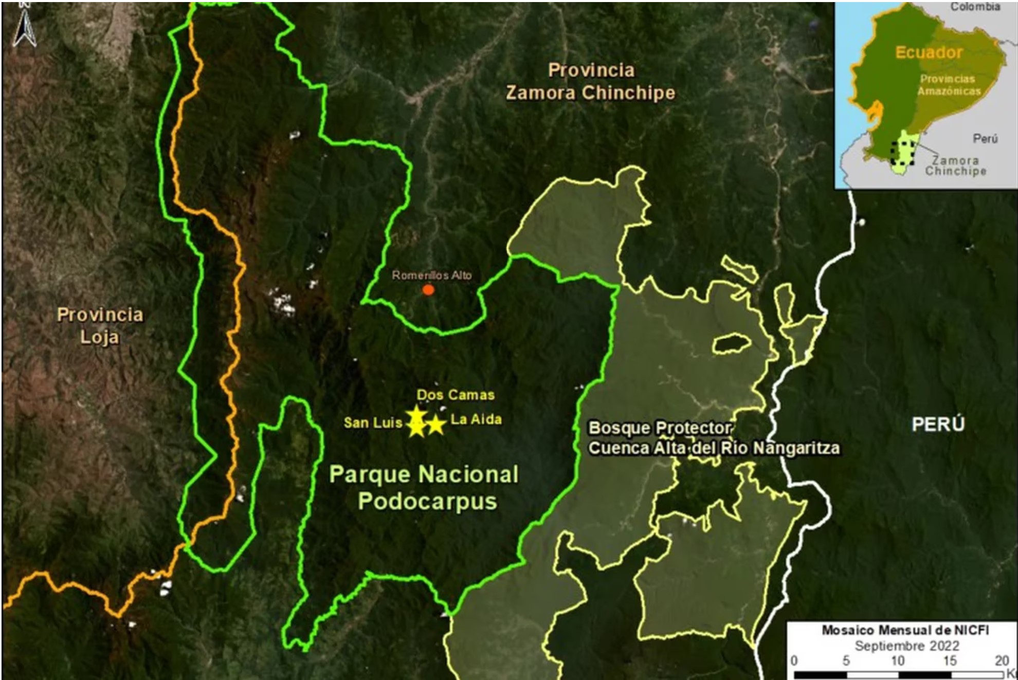 Más de 200 campamentos de minería ilegal fueron detectados en una área protegida de Ecuador